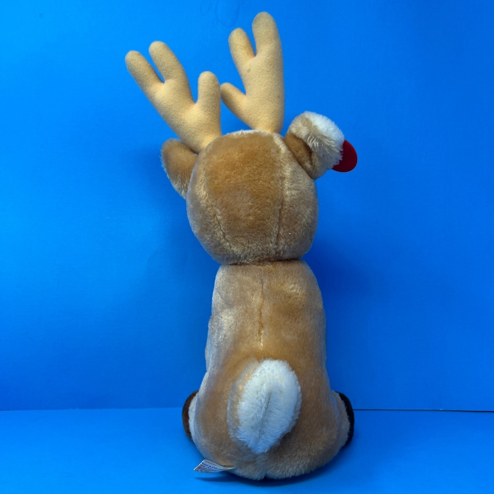 Russ Berrie Plush Reindeer 14 inch Tan Vintage Musical Wind Up Rudolph 367 - Picture 5 of 17
